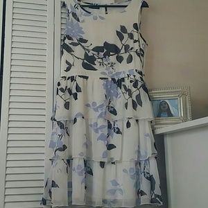 Maurice flower printed lined, chiffon, dress.